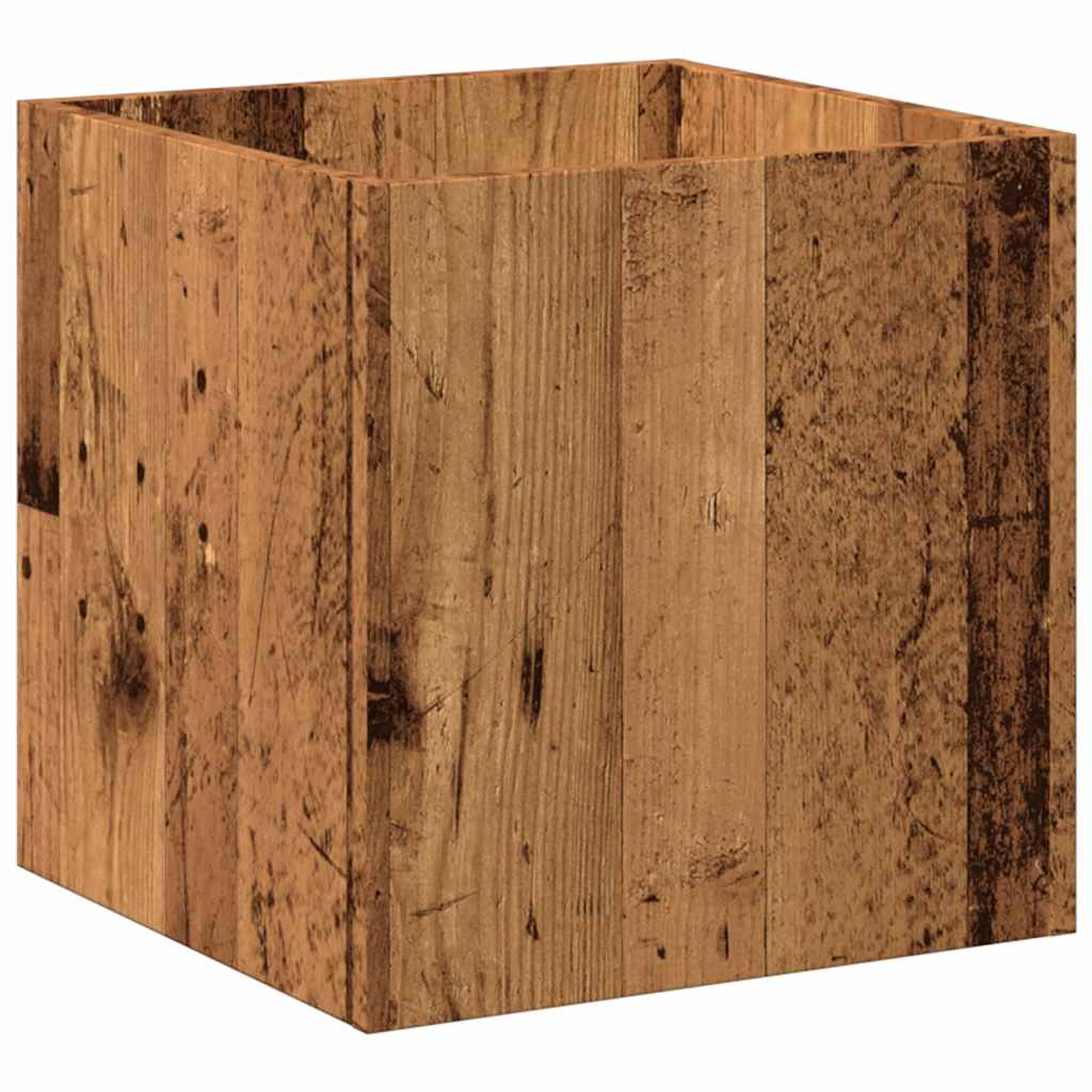 vidaXL Donica, stare drewno, 40x40x40 cm, materiał drewnopochodny