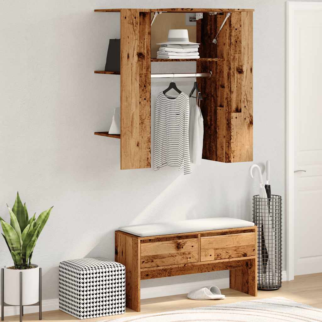 vidaXL Szafka do przedpokoju Stare drewno 97,5x37x99 cm Drewno klejone