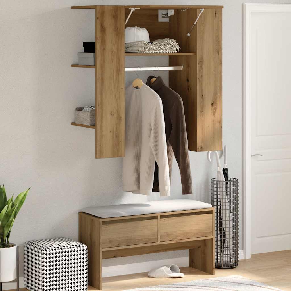 vidaXL Szafka do przedpokoju Artisan Oak 97,5x37x99 cm Drewno klejone