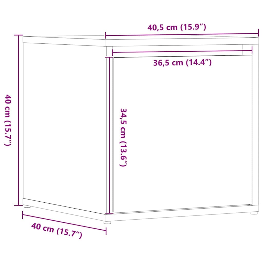 vidaXL Szuflada Box dąb artisan 40,5x40x40 cm Drewno klejone
