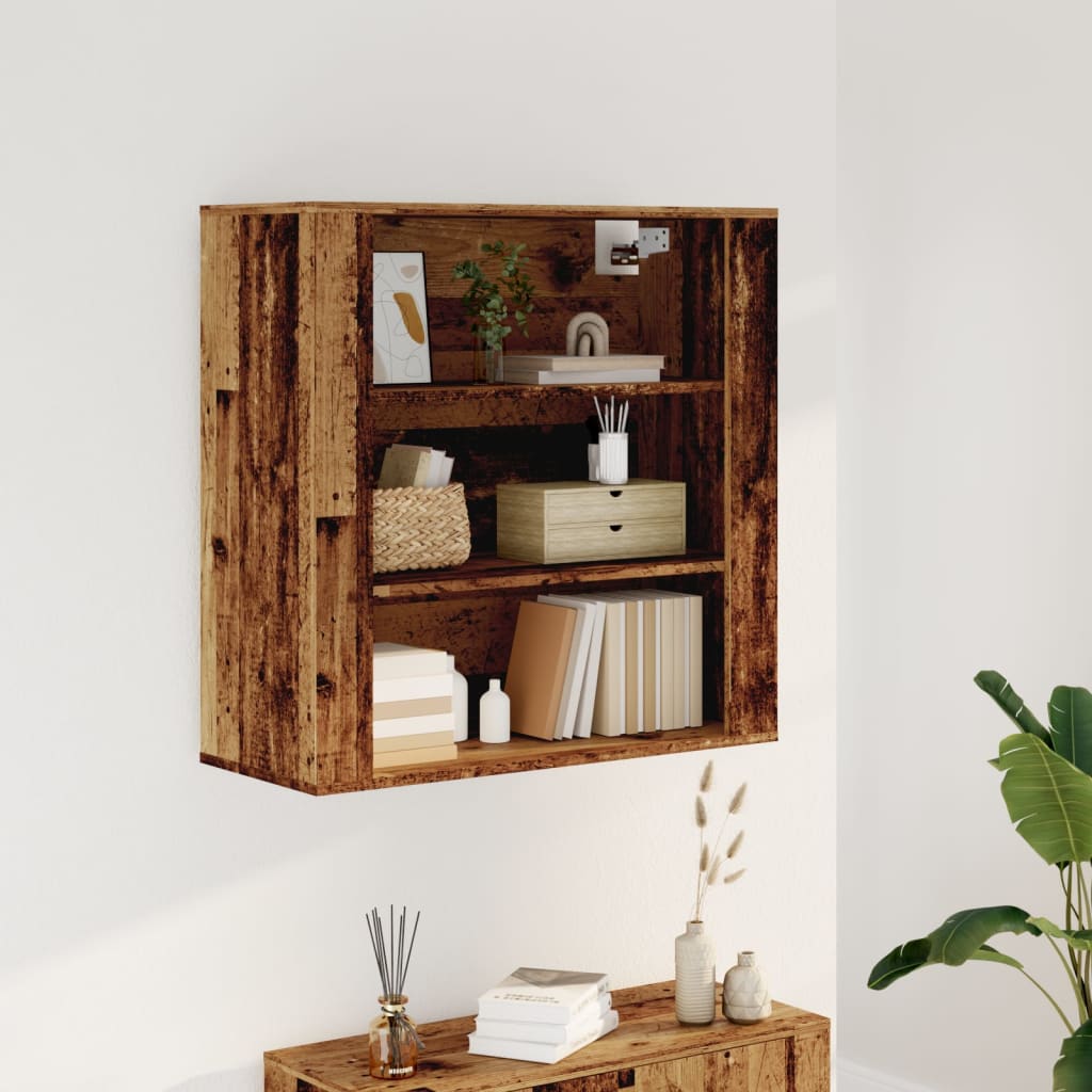 vidaXL Szafka ścienna, stare drewno, 80x33x80 cm