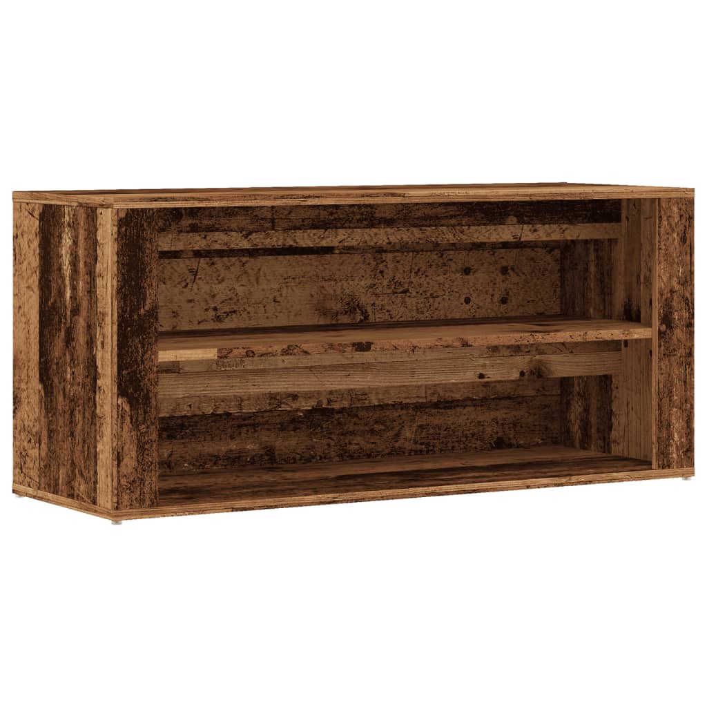 vidaXL Ławka ze schowkiem na buty, stare drewno, 100x35x45 cm