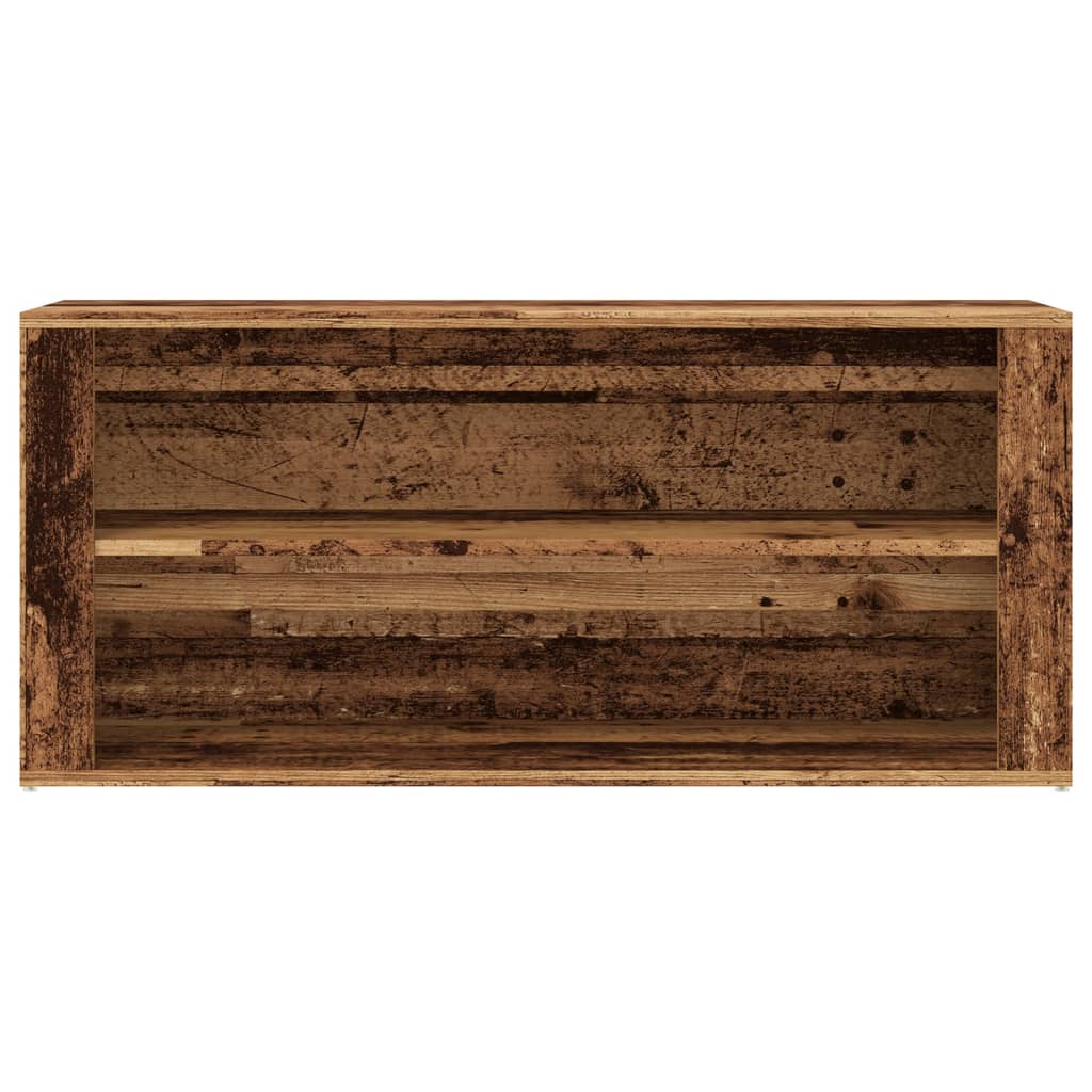 vidaXL Ławka ze schowkiem na buty, stare drewno, 100x35x45 cm