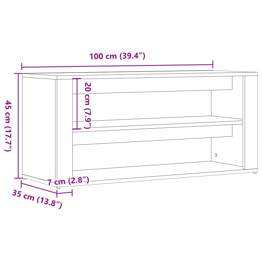 vidaXL Ławka ze schowkiem na buty, stare drewno, 100x35x45 cm