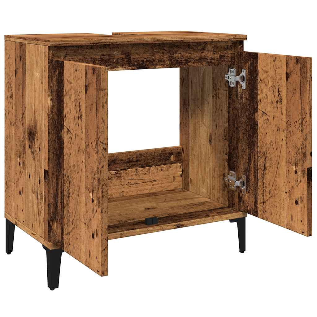 vidaXL Szafka pod umywalkę, stare drewno, 58x33x60 cm