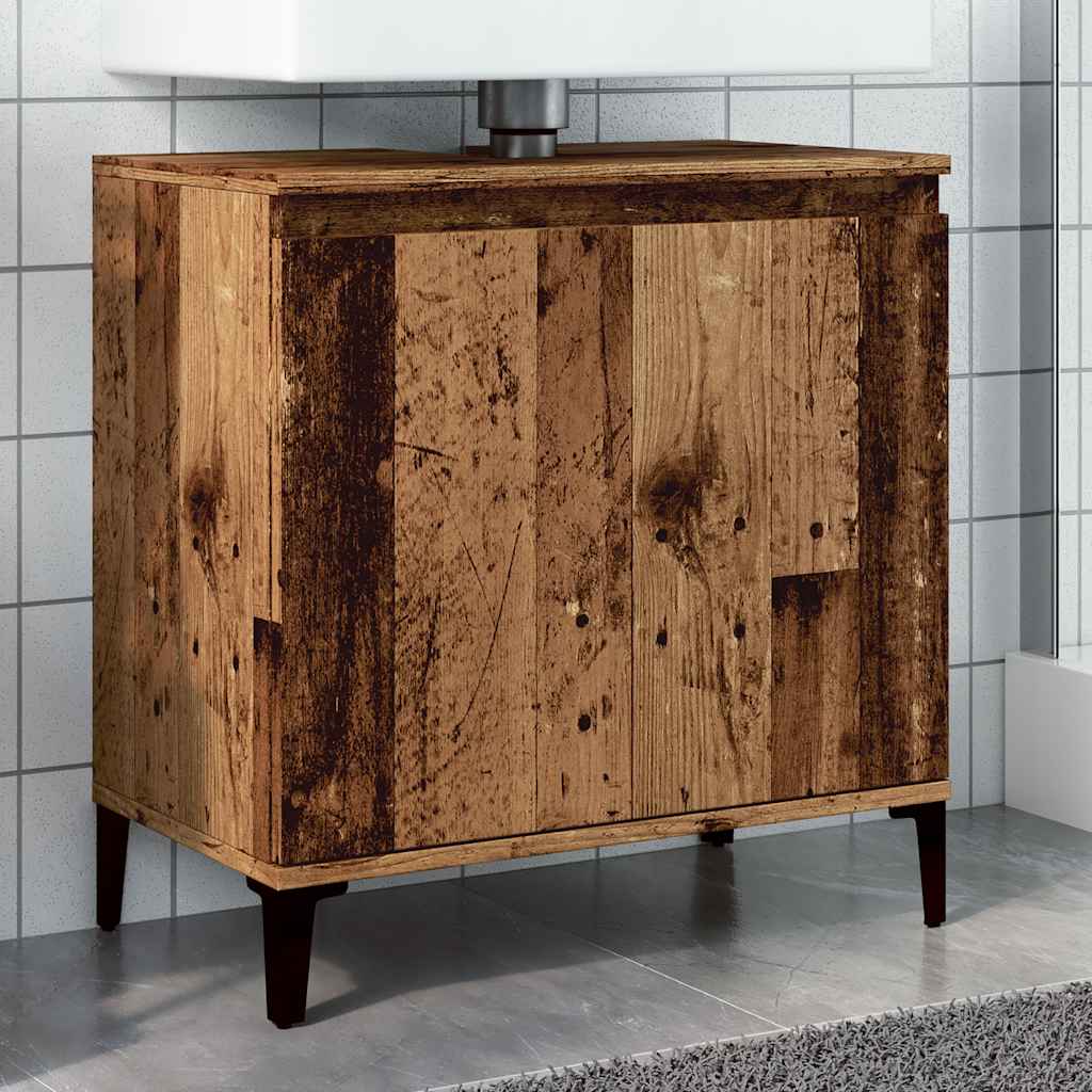 vidaXL Szafka pod umywalkę, stare drewno, 58x33x60 cm