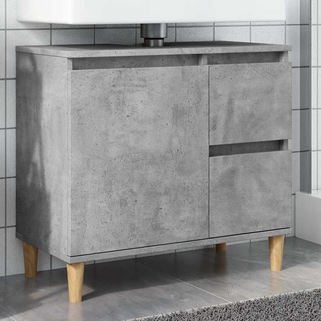 vidaXL Szafka łazienkowa, szarość betonu, 65x33x60 cm