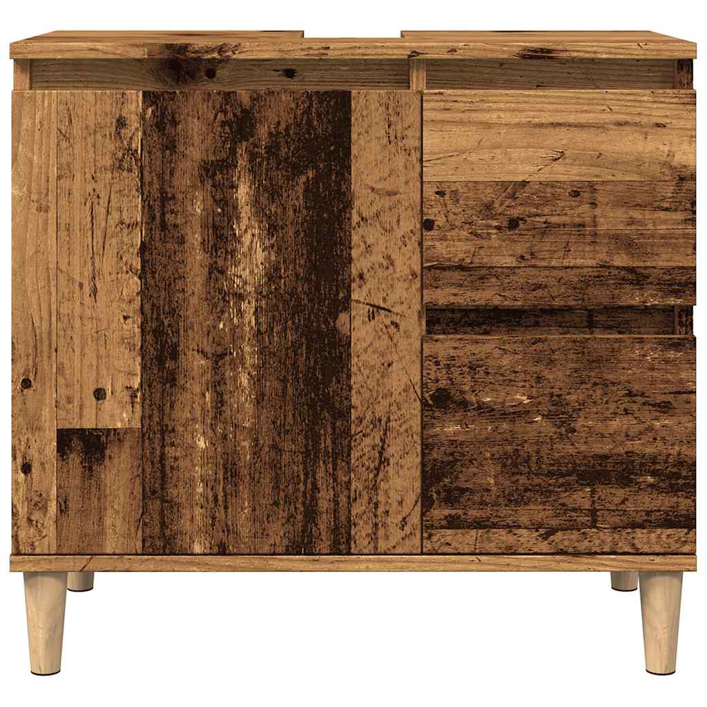 vidaXL Szafka pod umywalkę, stare drewno, 65x33x60 cm