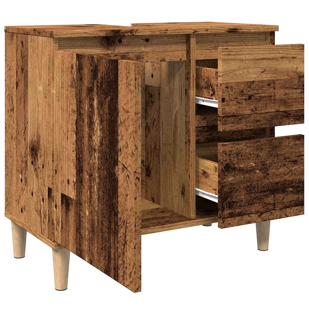 vidaXL Szafka pod umywalkę, stare drewno, 65x33x60 cm