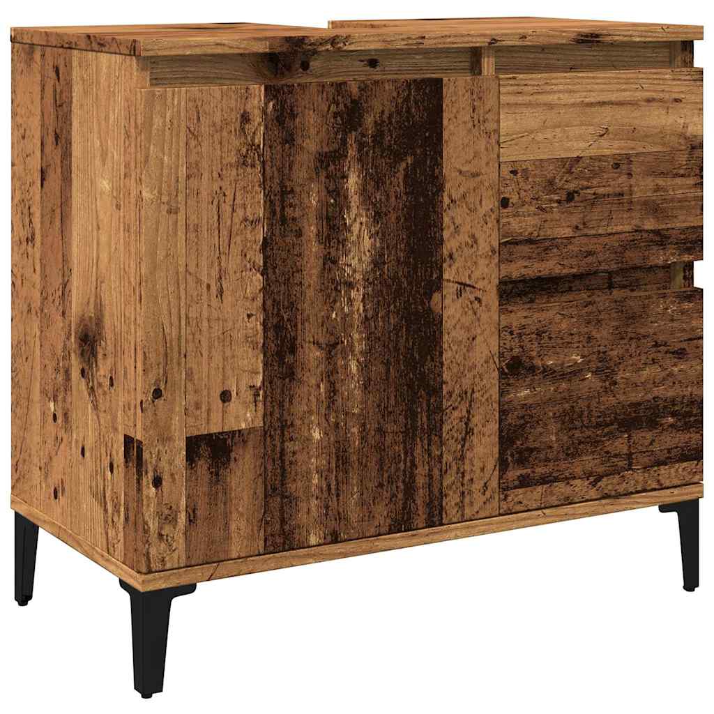 vidaXL Szafka pod umywalkę, stare drewno, 65x33x60 cm