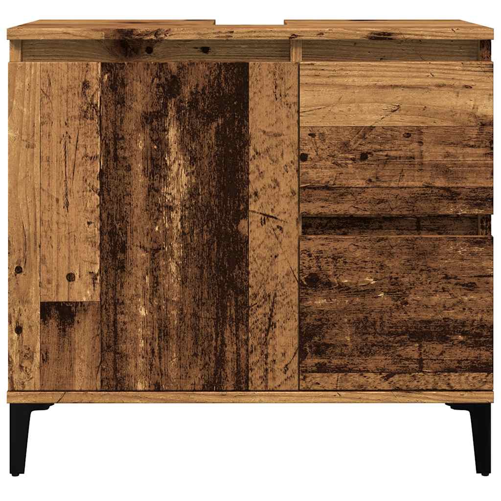 vidaXL Szafka pod umywalkę, stare drewno, 65x33x60 cm