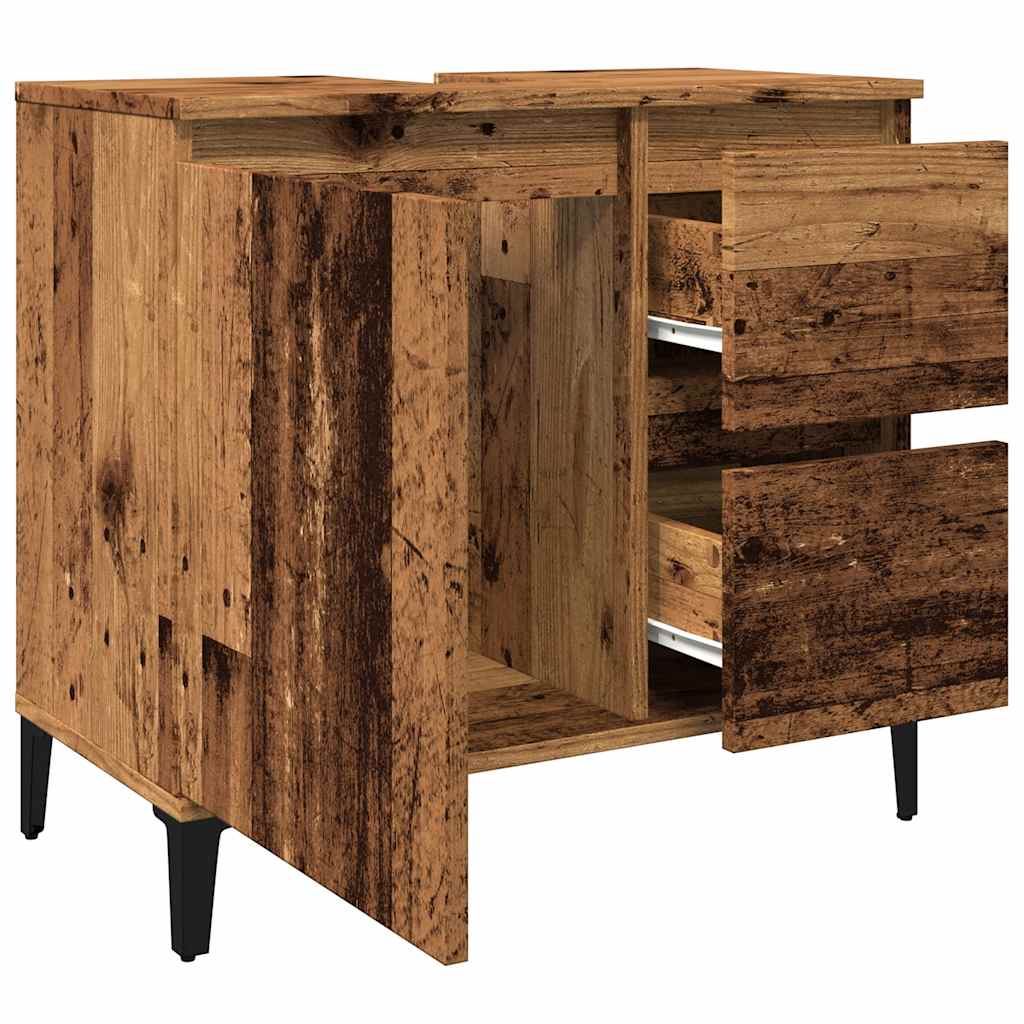 vidaXL Szafka pod umywalkę, stare drewno, 65x33x60 cm