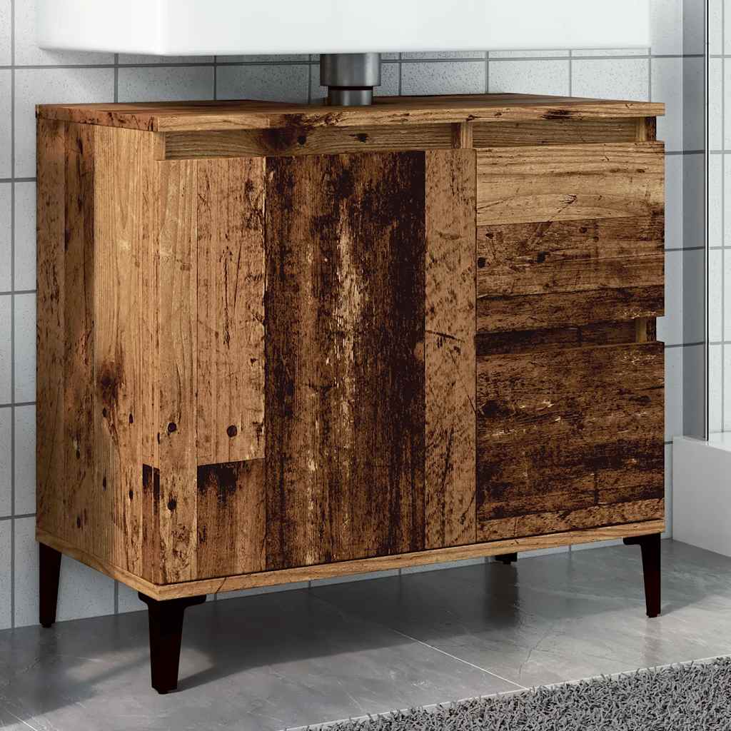 vidaXL Szafka pod umywalkę, stare drewno, 65x33x60 cm