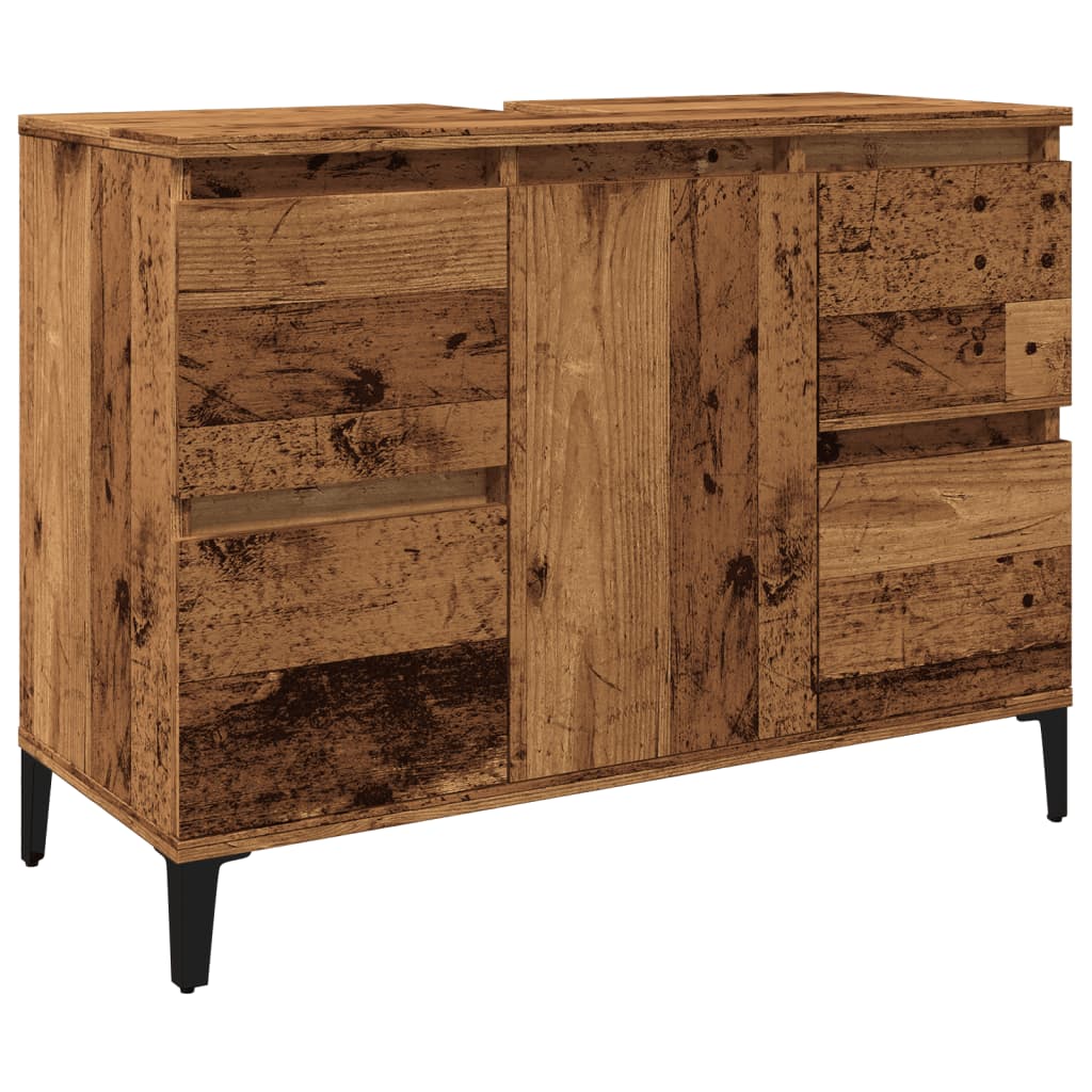 vidaXL Szafka pod umywalkę, stare drewno, 80x33x60 cm