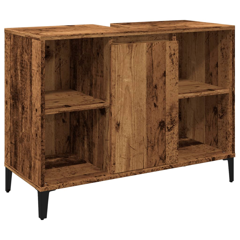 vidaXL Szafka pod umywalkę, stare drewno, 80x33x60 cm