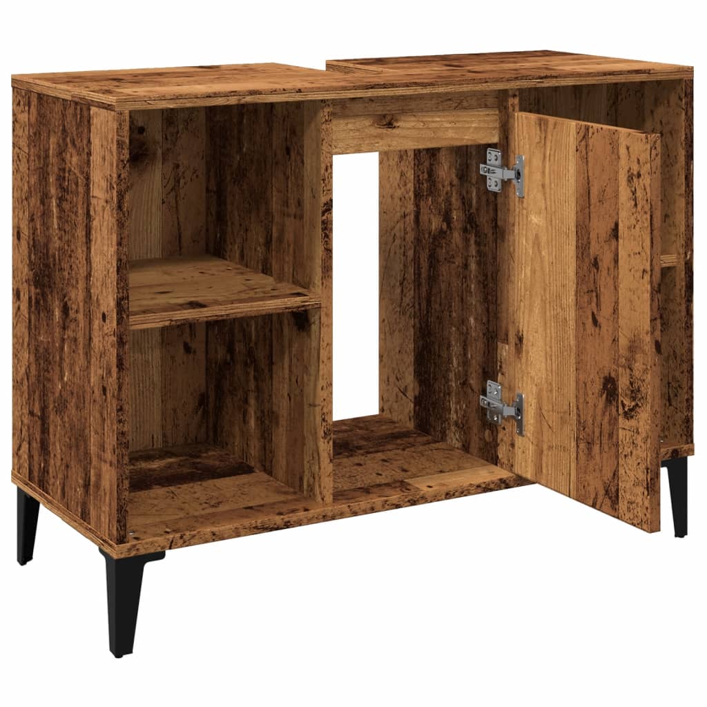 vidaXL Szafka pod umywalkę, stare drewno, 80x33x60 cm