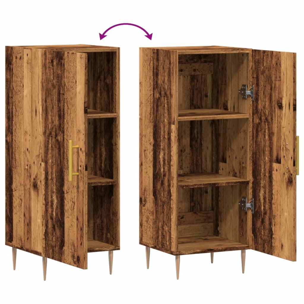 vidaXL Szafka, stare drewno, 34,5x34x90 cm, materiał drewnopochodny