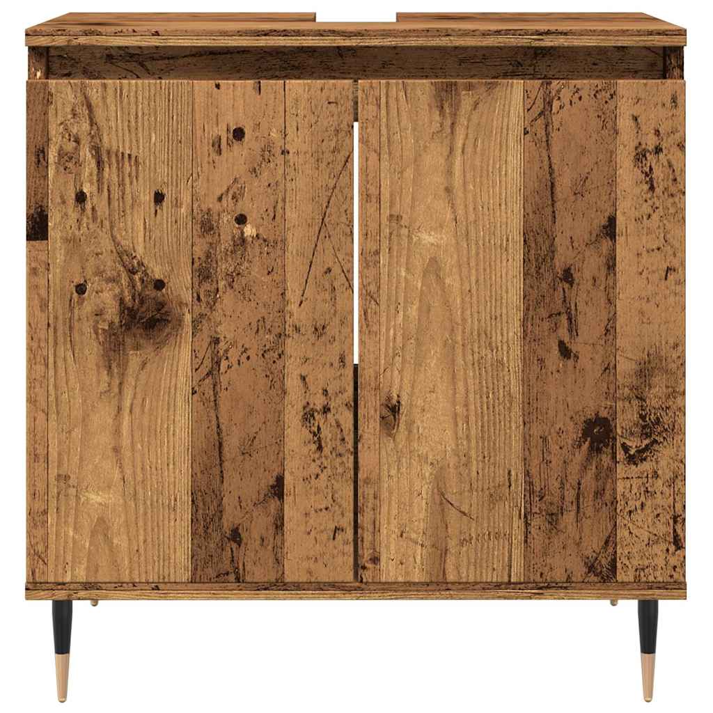vidaXL Szafka łazienkowa, stare drewno, 58x33x60 cm