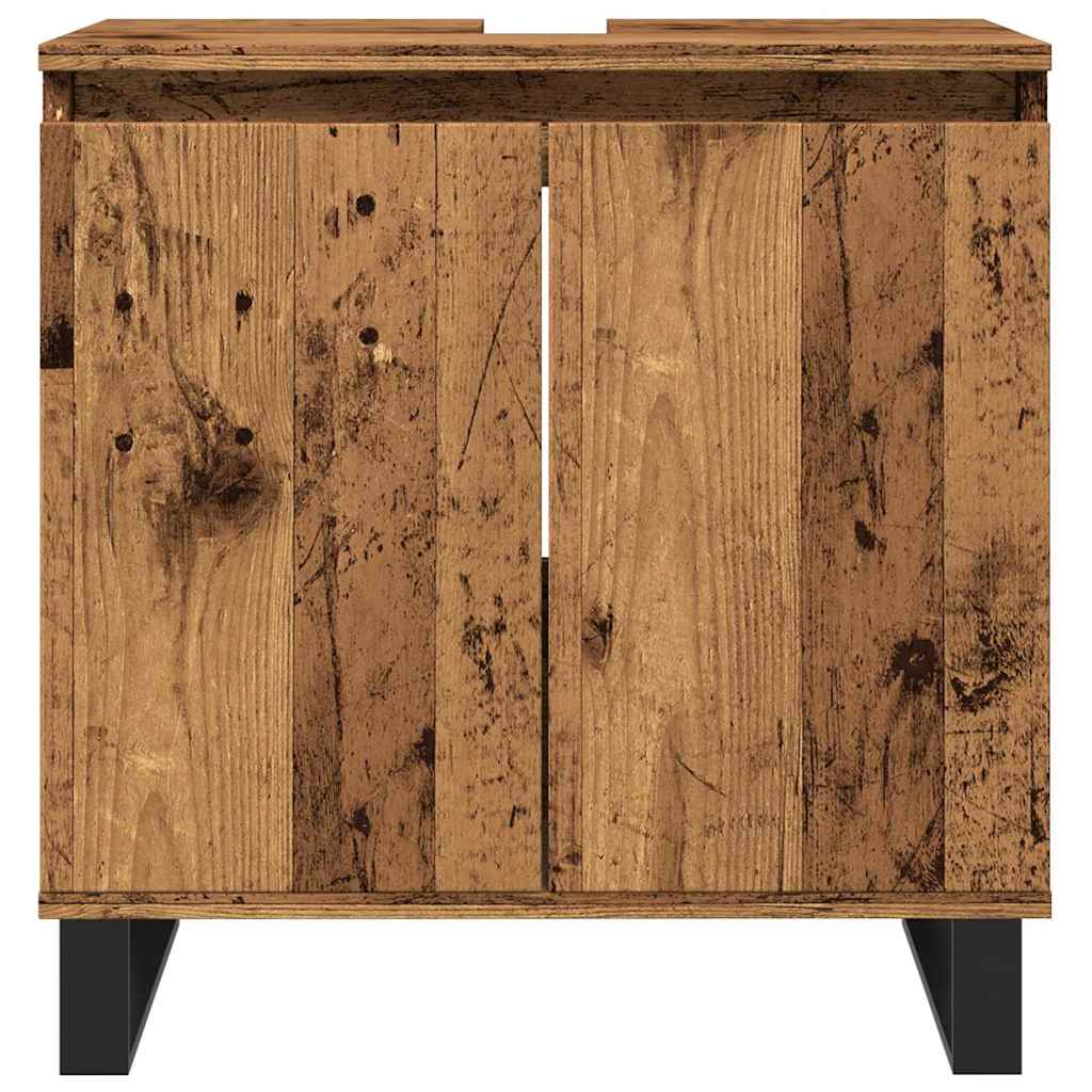 vidaXL Szafka łazienkowa, stare drewno, 58x33x60 cm