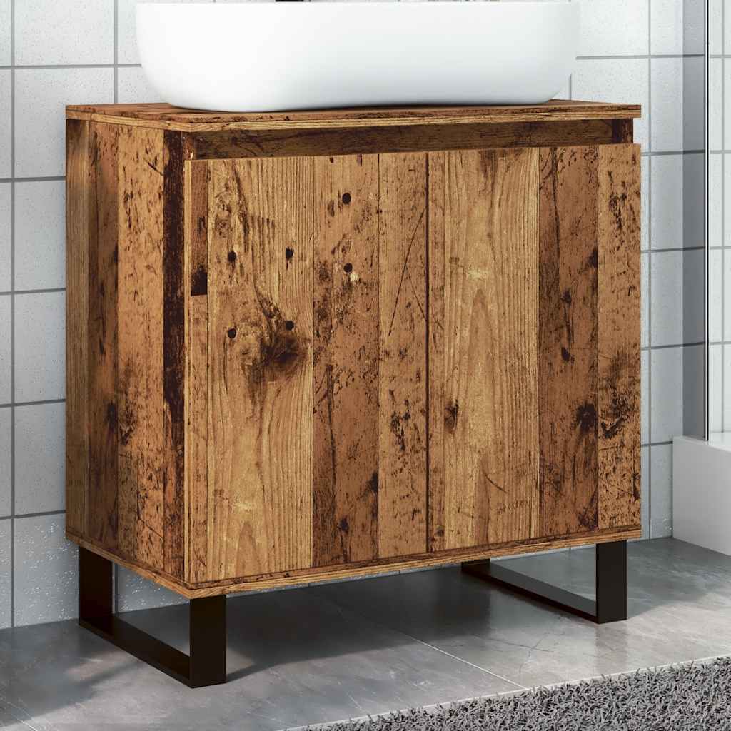 vidaXL Szafka łazienkowa, stare drewno, 58x33x60 cm