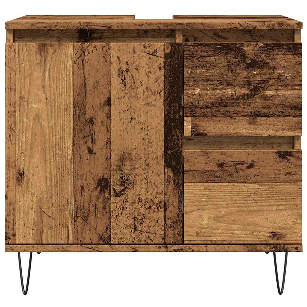vidaXL Szafka pod umywalkę, stare drewno, 65x33x60 cm