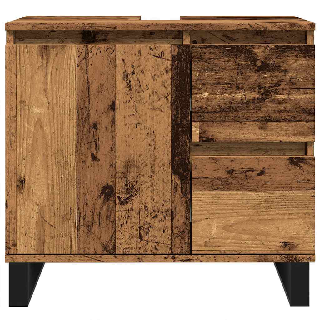 vidaXL Szafka pod umywalkę, stare drewno, 65x33x60 cm