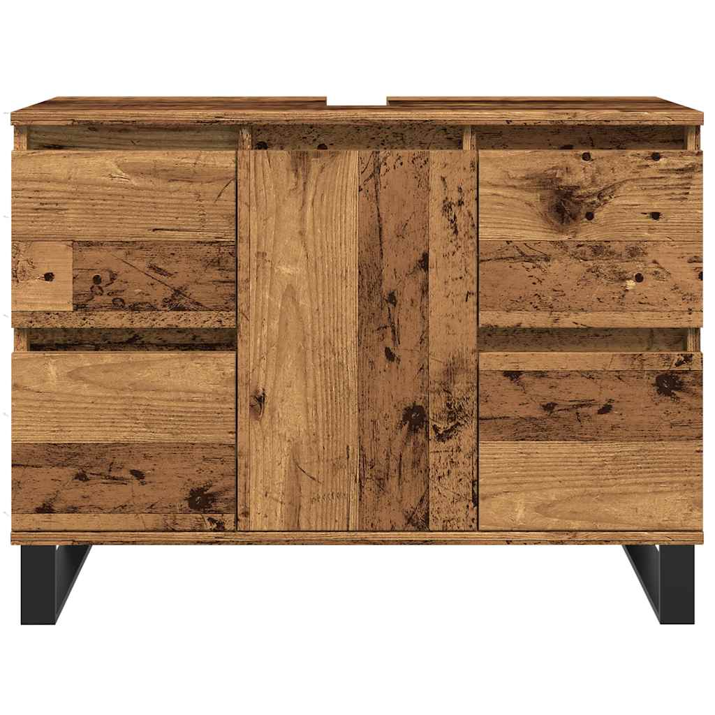 vidaXL Szafka pod umywalkę łazienkową, stare drewno, 80x33x60 cm