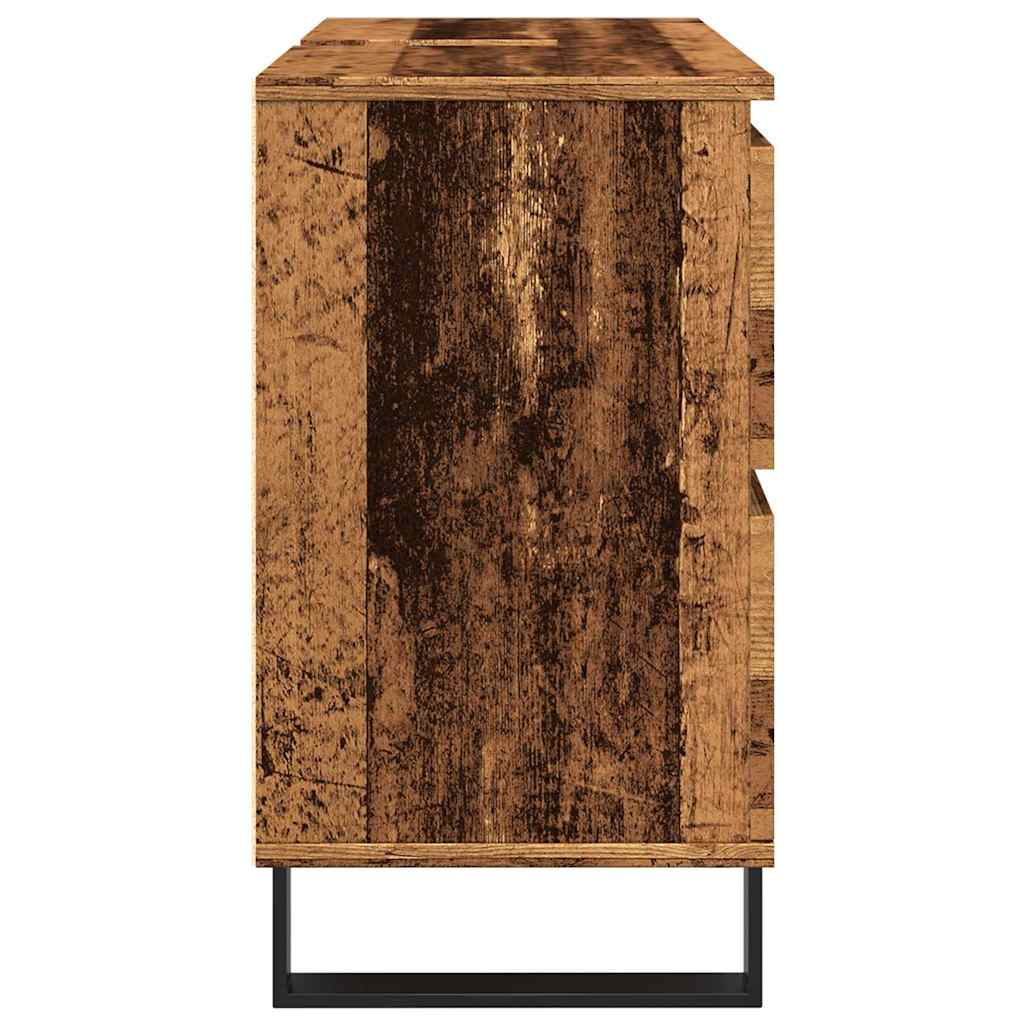 vidaXL Szafka pod umywalkę łazienkową, stare drewno, 80x33x60 cm