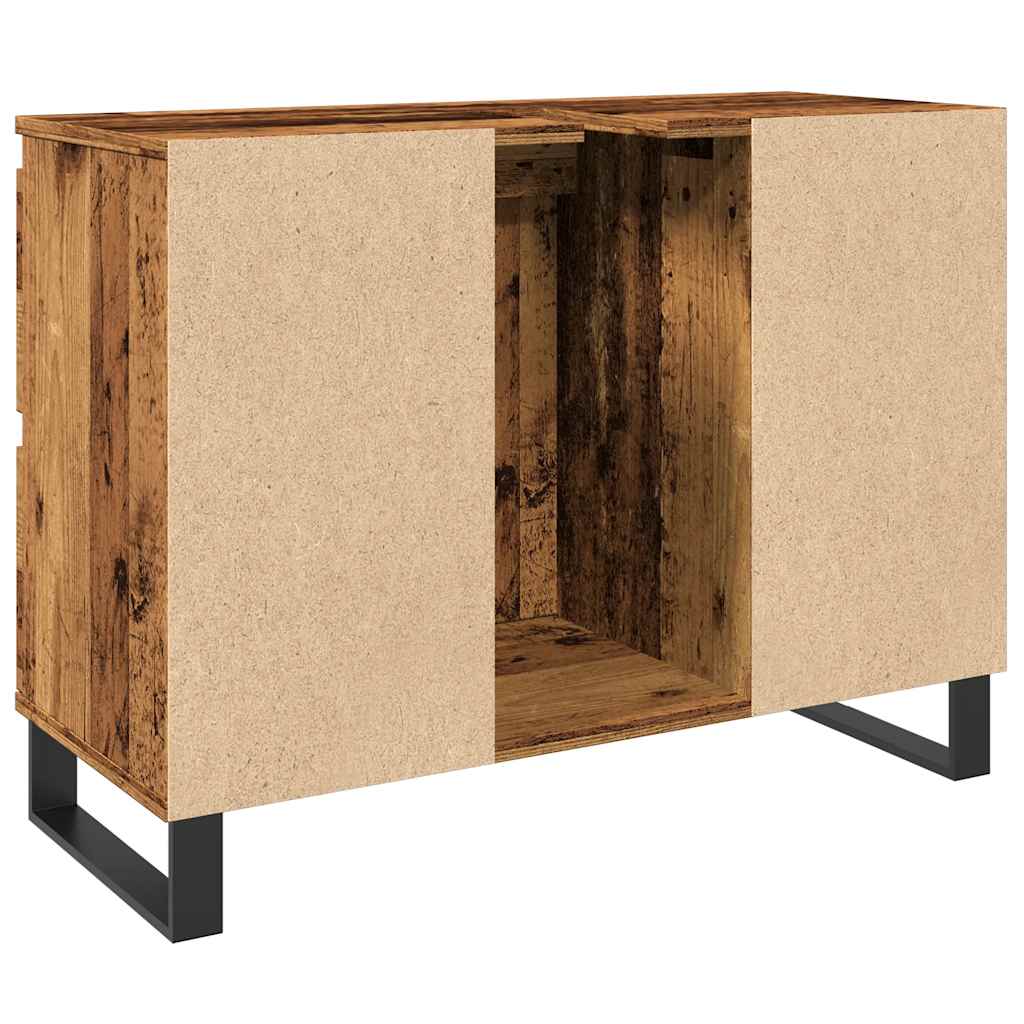 vidaXL Szafka pod umywalkę łazienkową, stare drewno, 80x33x60 cm