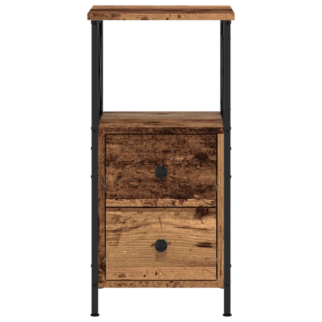 vidaXL Szafki nocne, 2 szt., stare drewno, 34x35,5x70 cm