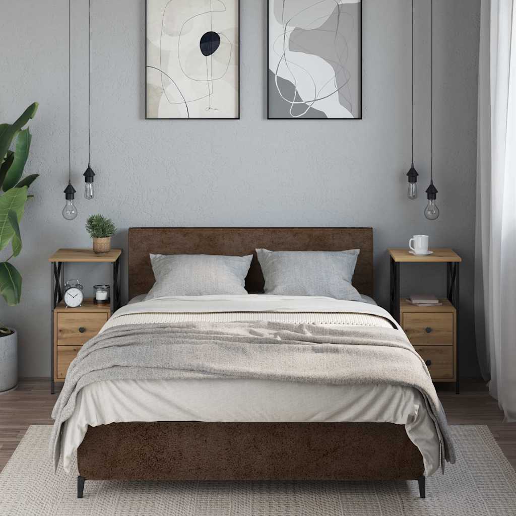 vidaXL Szafki nocne, 2 szt., dąb artisan, 34x35,5x70 cm