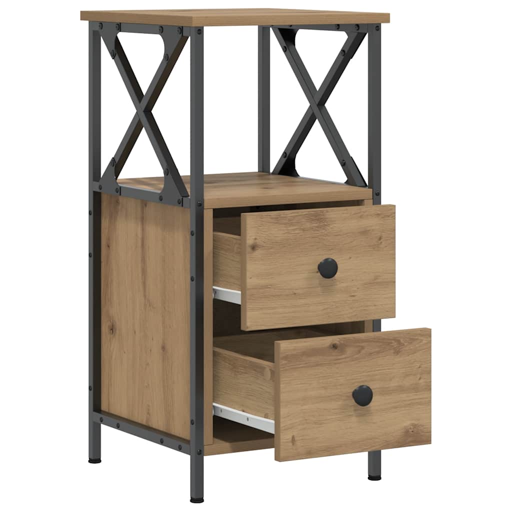 vidaXL Szafki nocne, 2 szt., dąb artisan, 34x35,5x70 cm