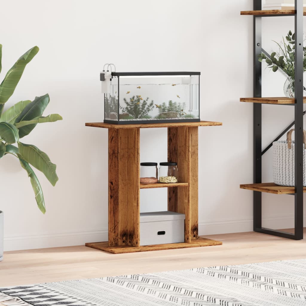 vidaXL Stojak pod akwarium Stare drewno 60x30x60 cm Drewno konstrukcyjne