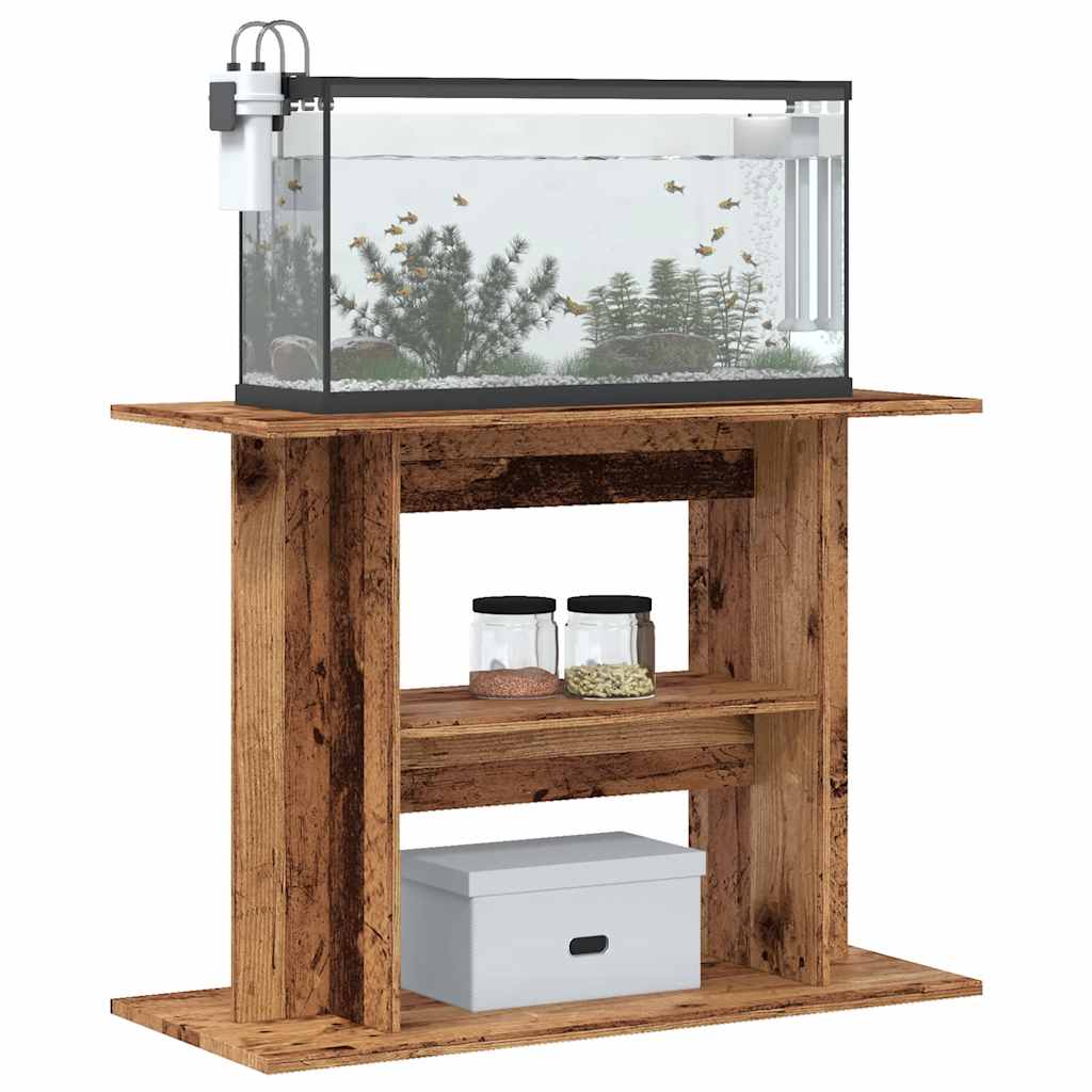 vidaXL Stojak pod akwarium Stare drewno 80x35x60 cm Drewno konstrukcyjne