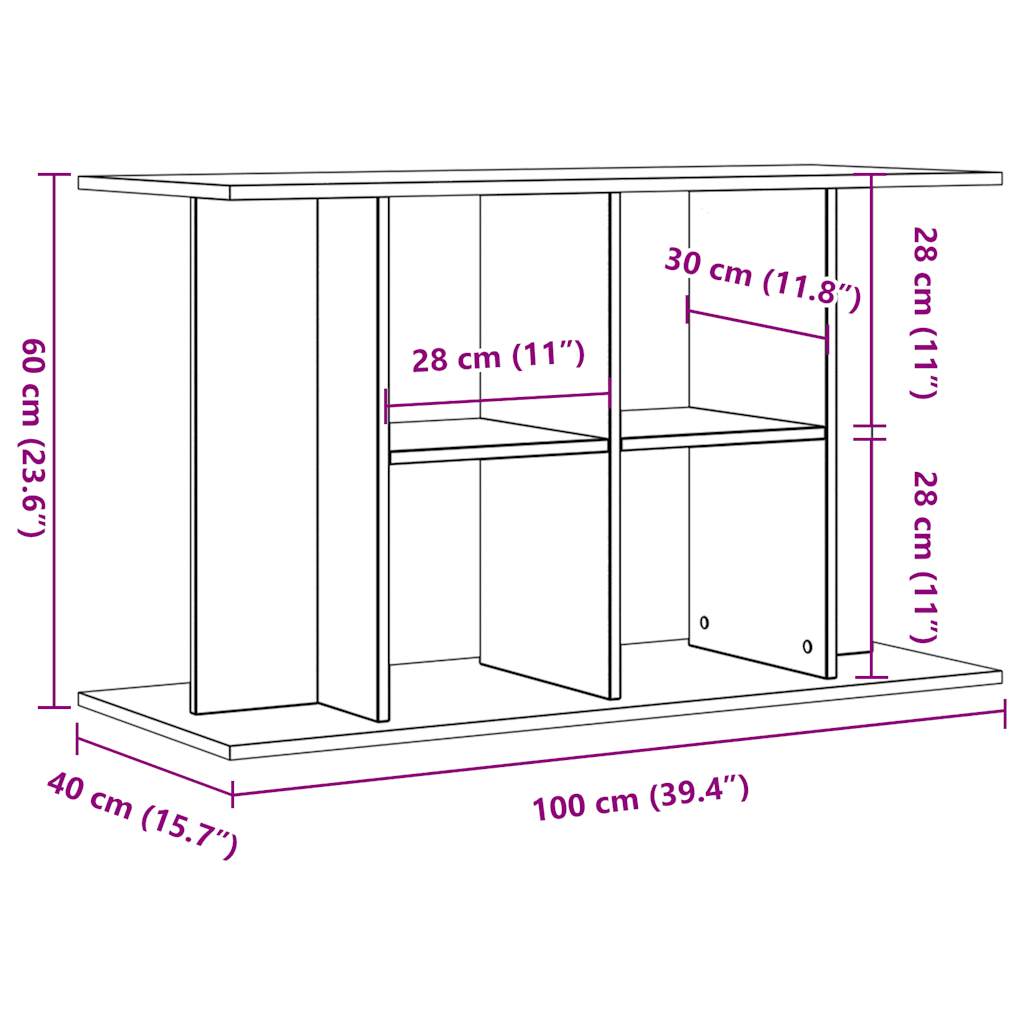 vidaXL Szafka pod akwarium, stare drewno, 100x40x60 cm
