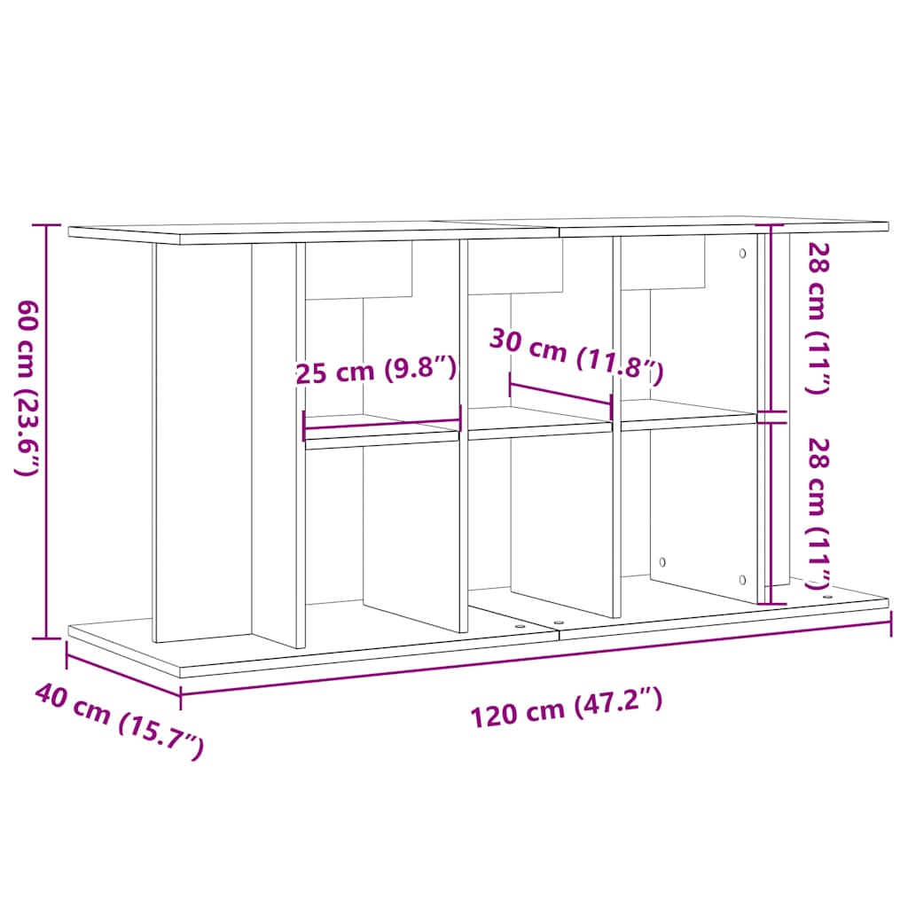 vidaXL Szafka pod akwarium, stare drewno, 120x40x60 cm