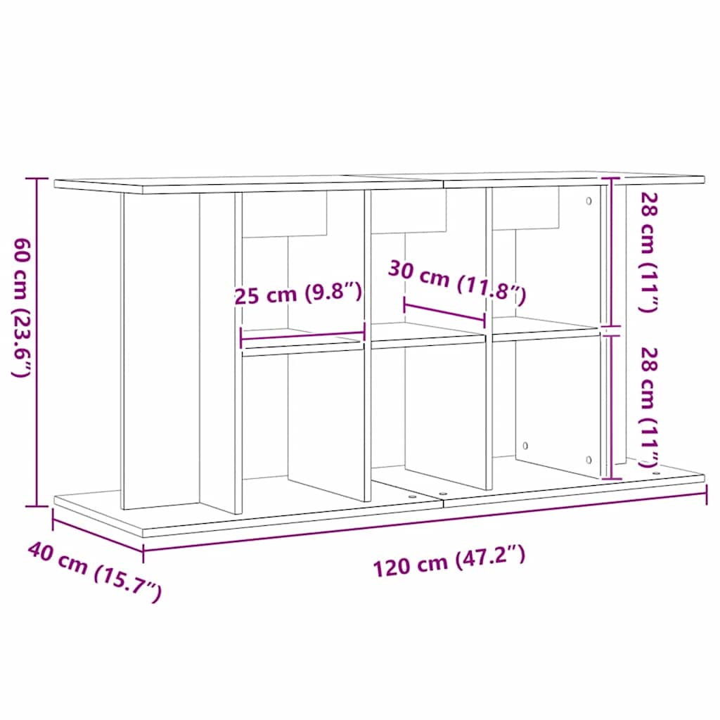 vidaXL Stojak pod akwarium Artisan Oak 120x40x60 cm Drewno konstrukcyjne