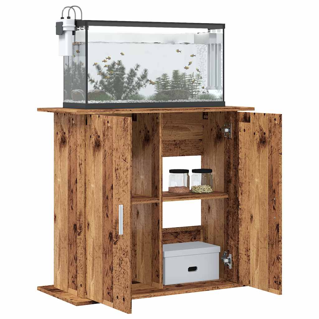 vidaXL Szafka pod akwarium, stare drewno, 81x36x73 cm