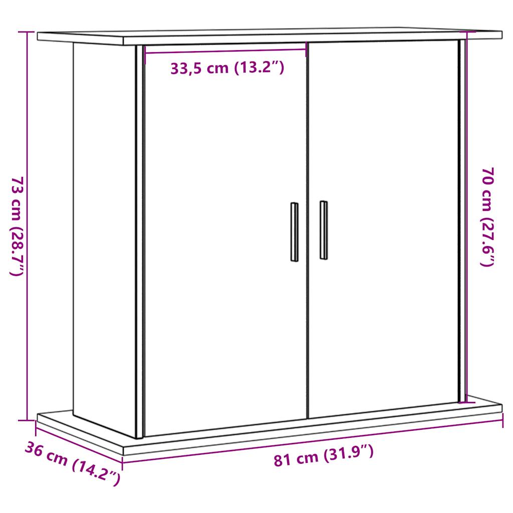 vidaXL Szafka pod akwarium, stare drewno, 81x36x73 cm