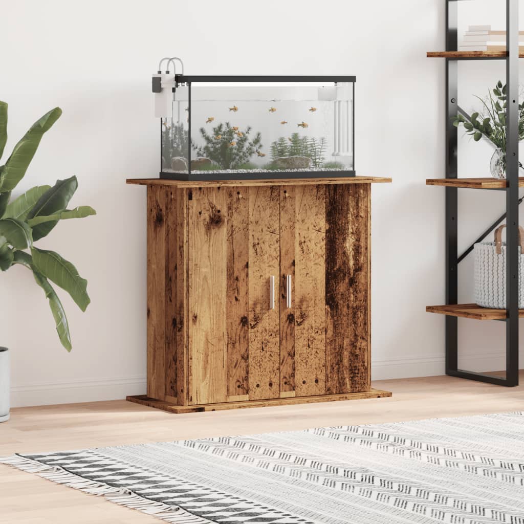 vidaXL Szafka pod akwarium, stare drewno, 81x36x73 cm