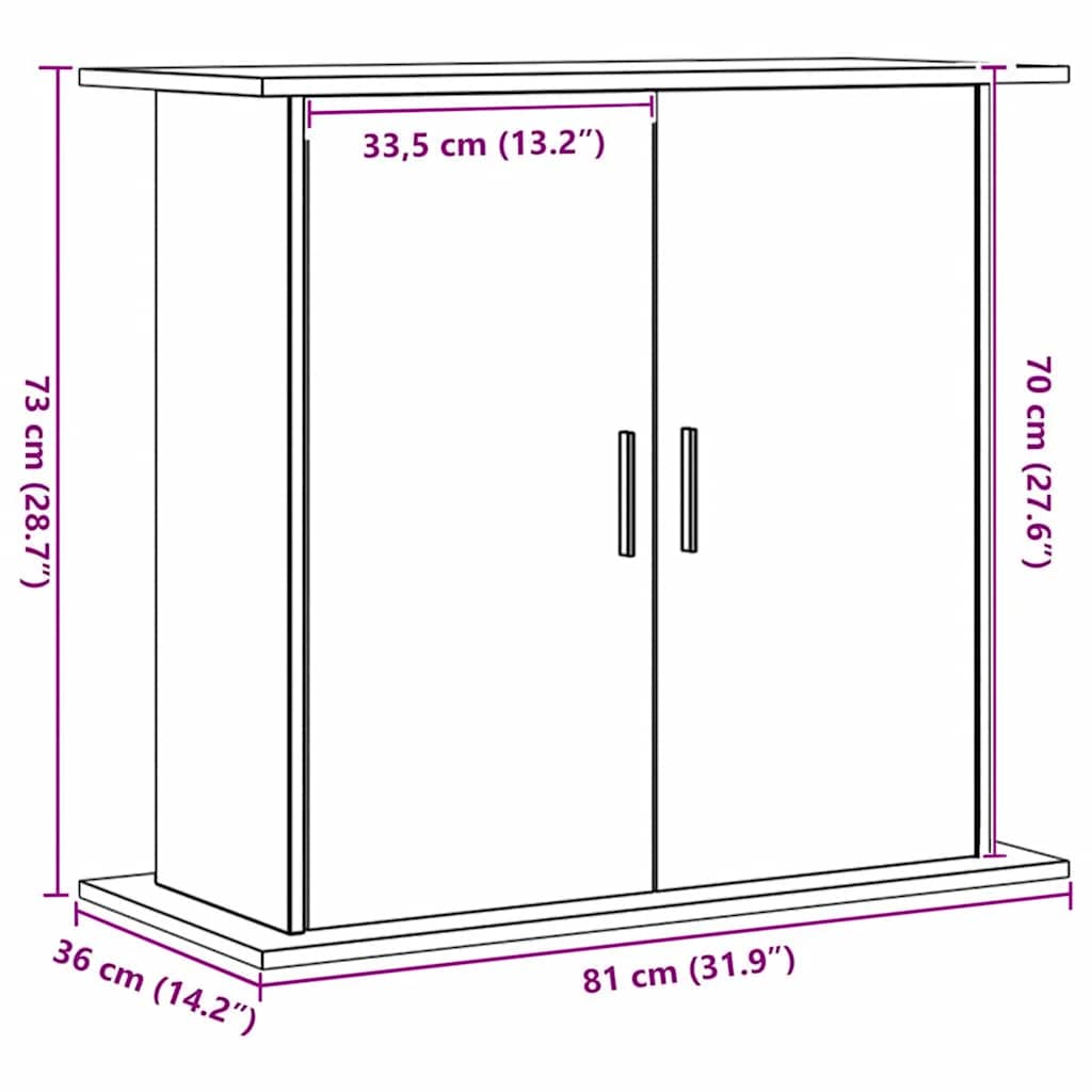 vidaXL Stojak na akwarium Artisan Oak 81x36x73 cm Drewno konstrukcyjne