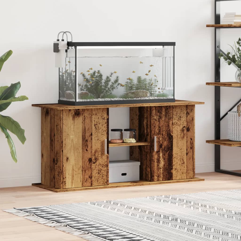 vidaXL Szafka pod akwarium, stare drewno, 121x41x58 cm