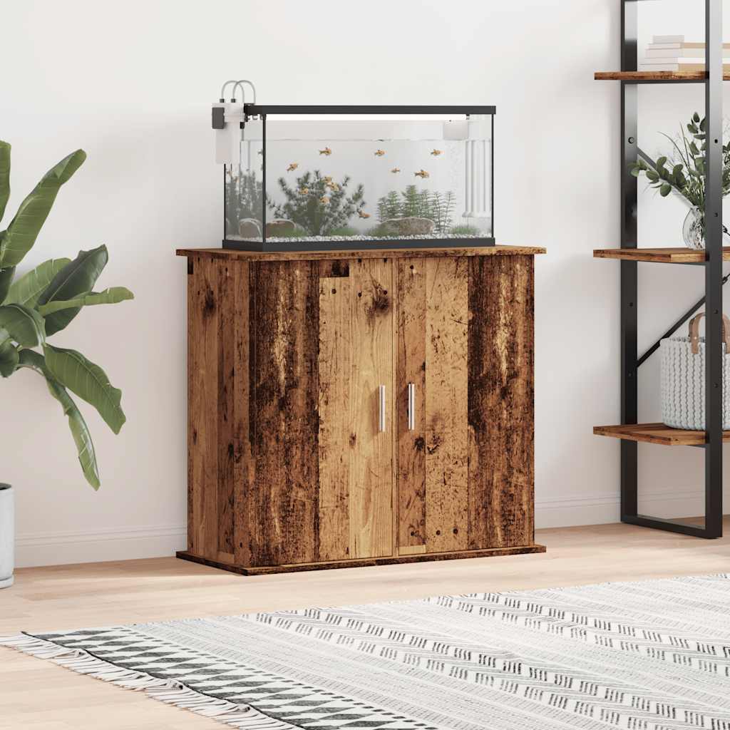 vidaXL Szafka pod akwarium, stare drewno, 81x36x73 cm