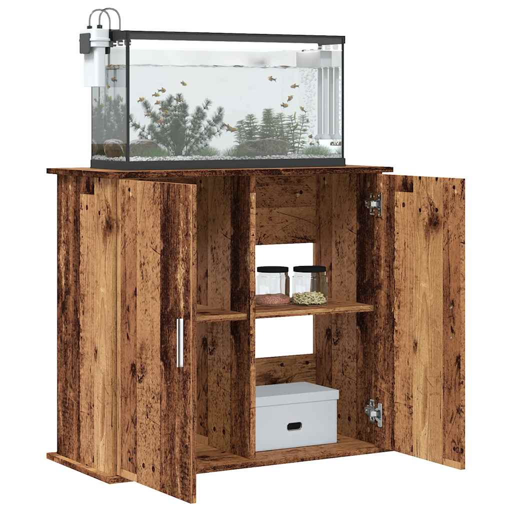 vidaXL Szafka pod akwarium, stare drewno, 81x36x73 cm