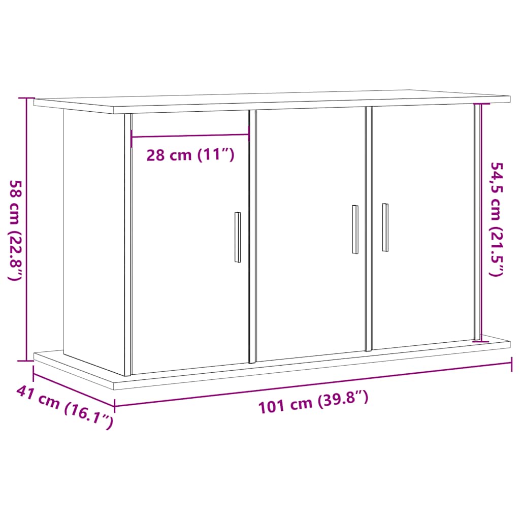 vidaXL Szafka pod akwarium, stare drewno, 101x41x58 cm