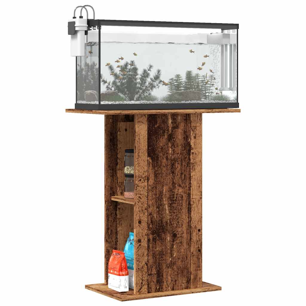 vidaXL Szafka pod akwarium, stare drewno, 36x60,5x72,5 cm