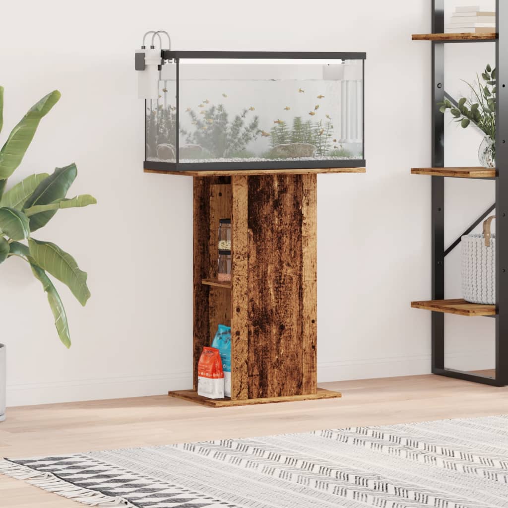 vidaXL Szafka pod akwarium, stare drewno, 36x60,5x72,5 cm