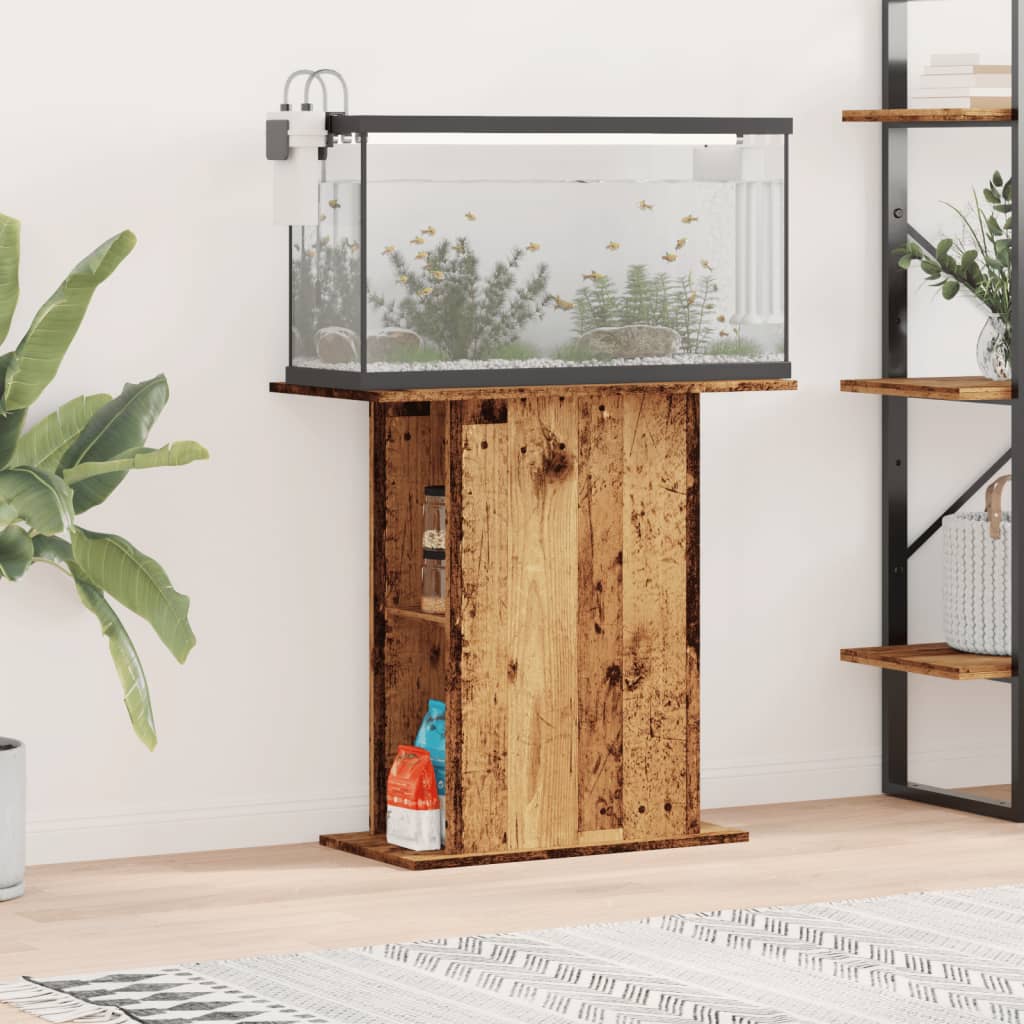 vidaXL Stojak pod akwarium Stare drewno 36x75x72,5 cm Drewno konstrukcyjne