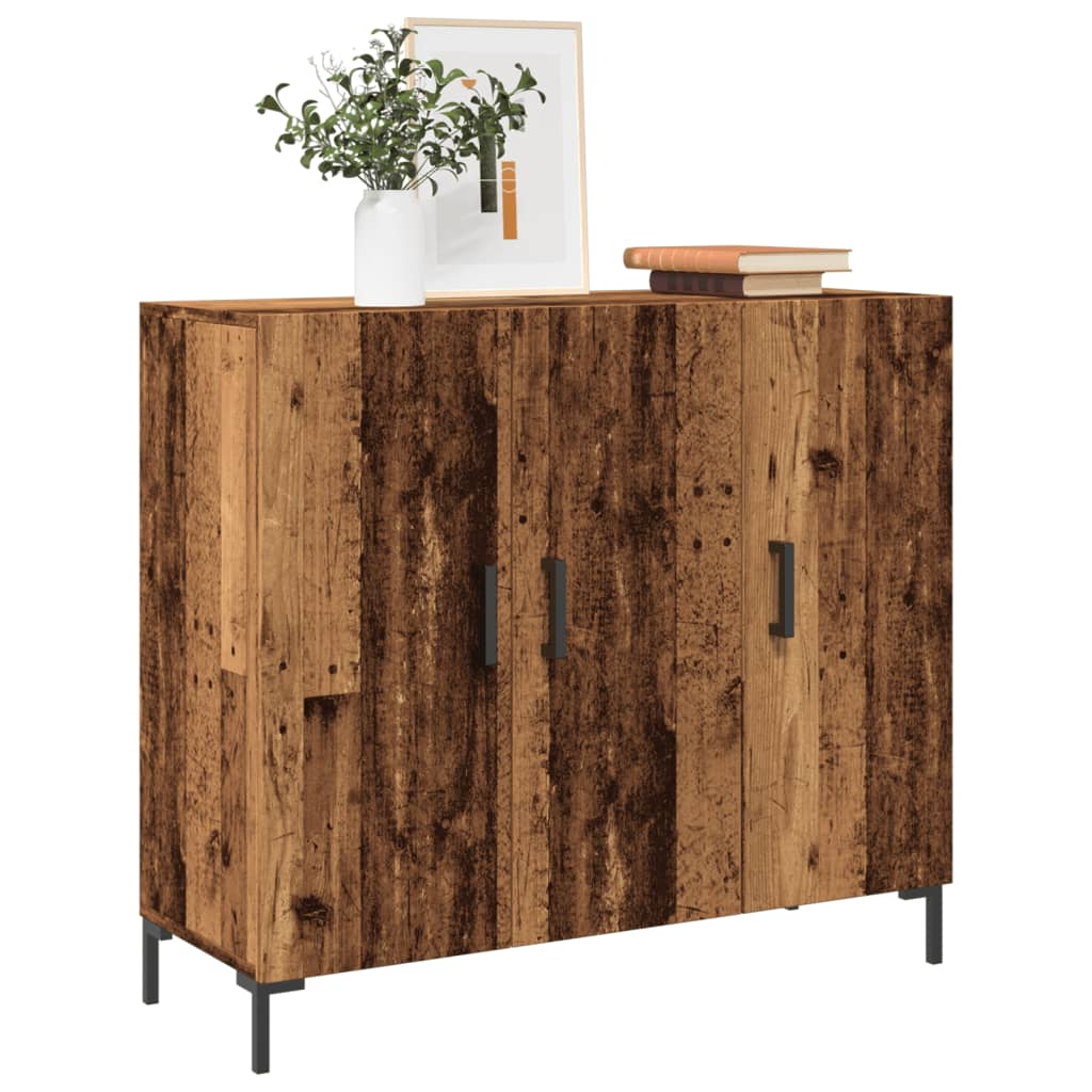 vidaXL Szafka, stare drewno, 90x34x80 cm, materiał drewnopochodny