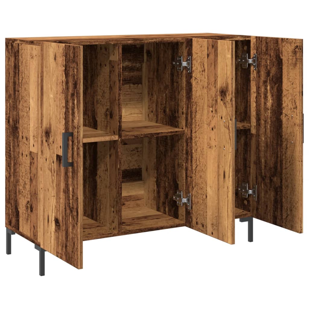 vidaXL Szafka, stare drewno, 90x34x80 cm, materiał drewnopochodny